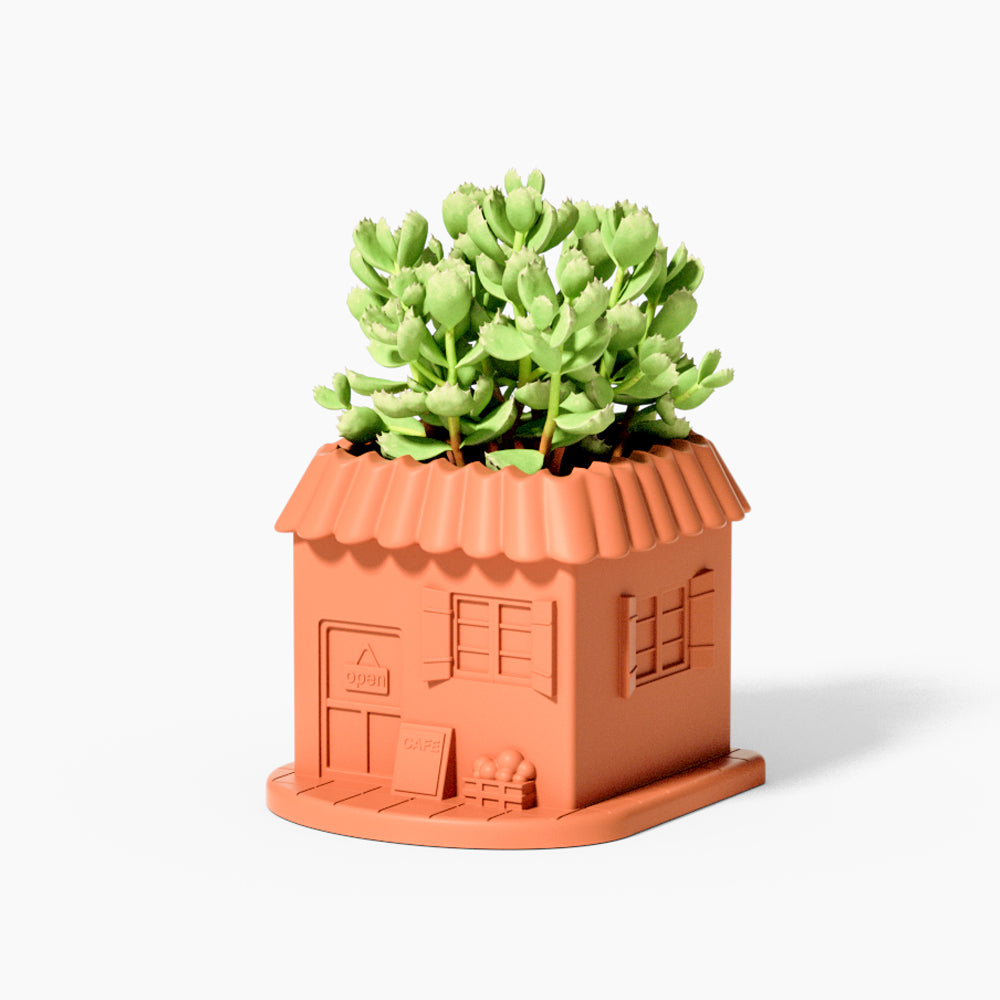 Earth-yellow Mini-House Plant Pot-Boowan Nicole