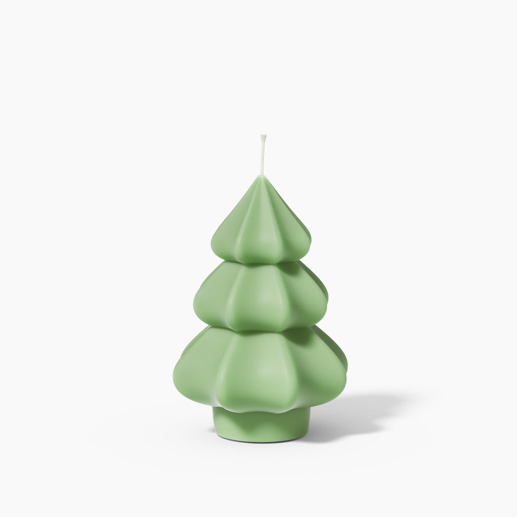 Green pine tree shape Christmas tree candle-Boowan Nicole