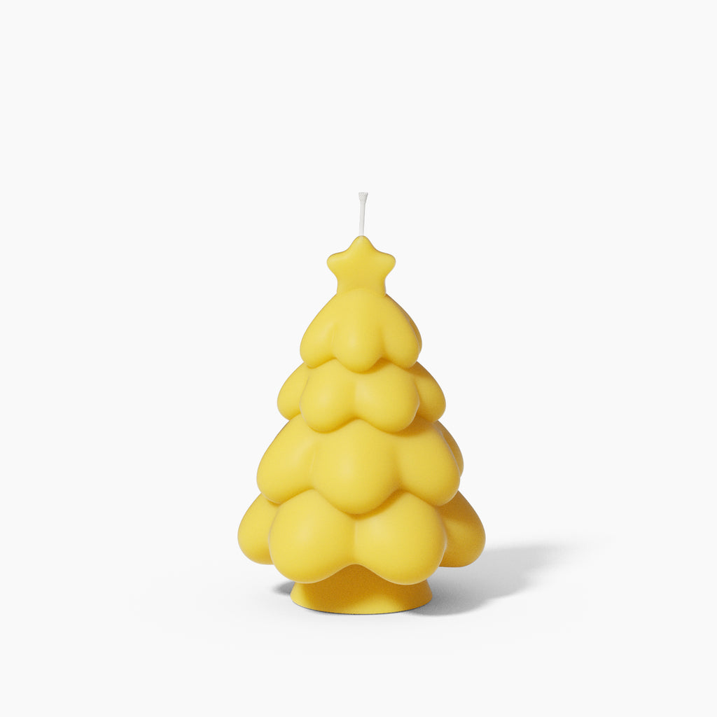 Yellow Glowing Christmas Tree Candle-Boowan Nicole