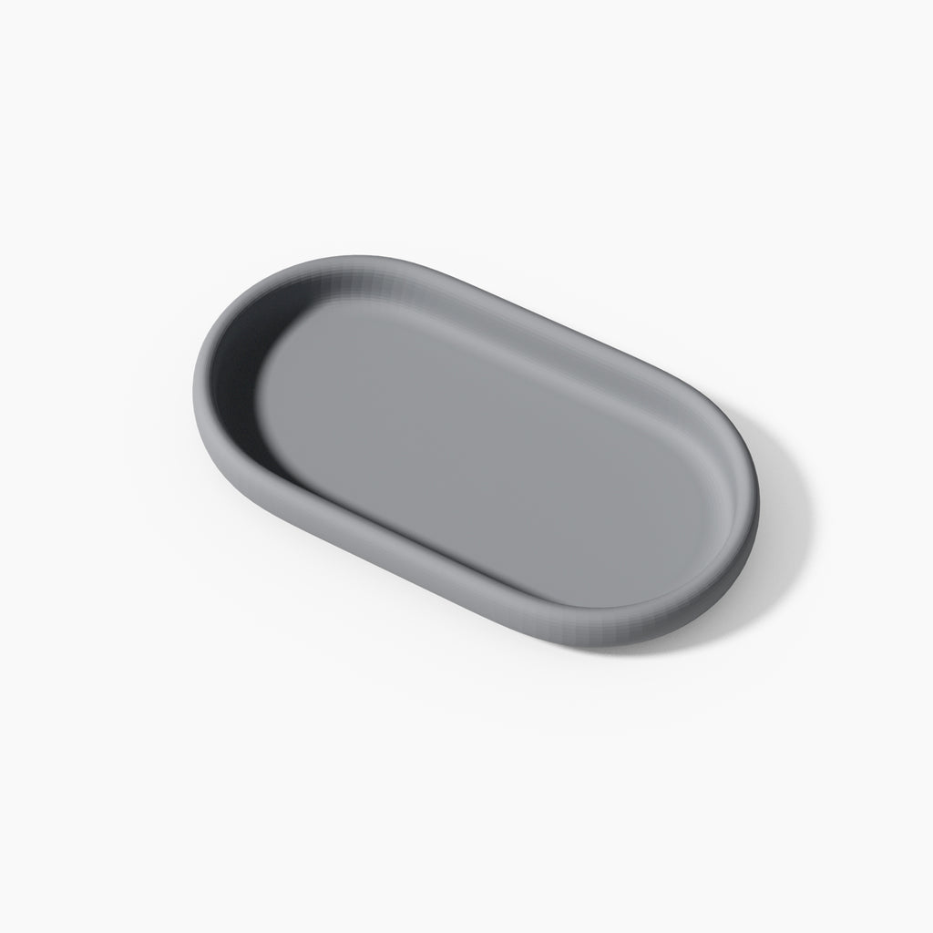 Gray Minimalist Oval Tray Silicone Mold-Boowan Nicole