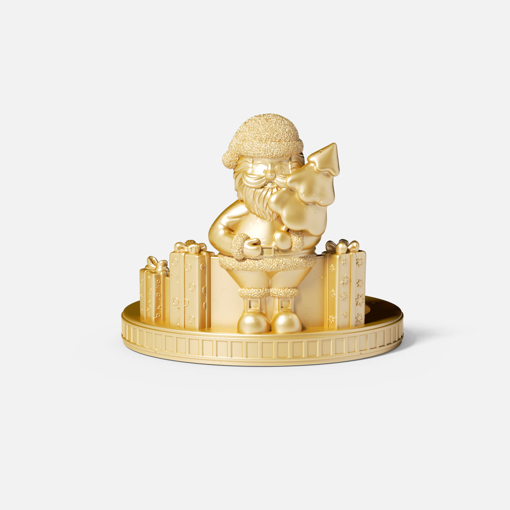Gold Santa candle holder, designed by Boowan Nicole.