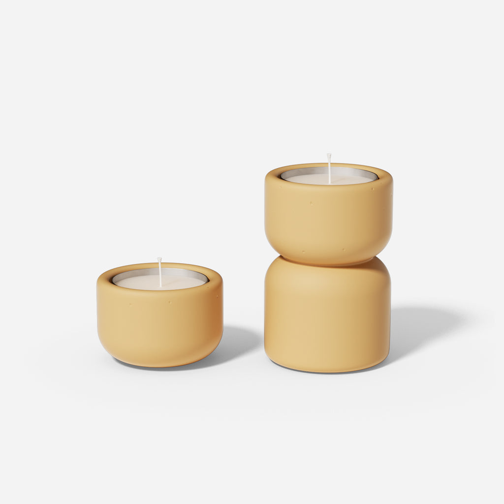 boowannicole's single and multi-tiered candle holders, distinct layers.