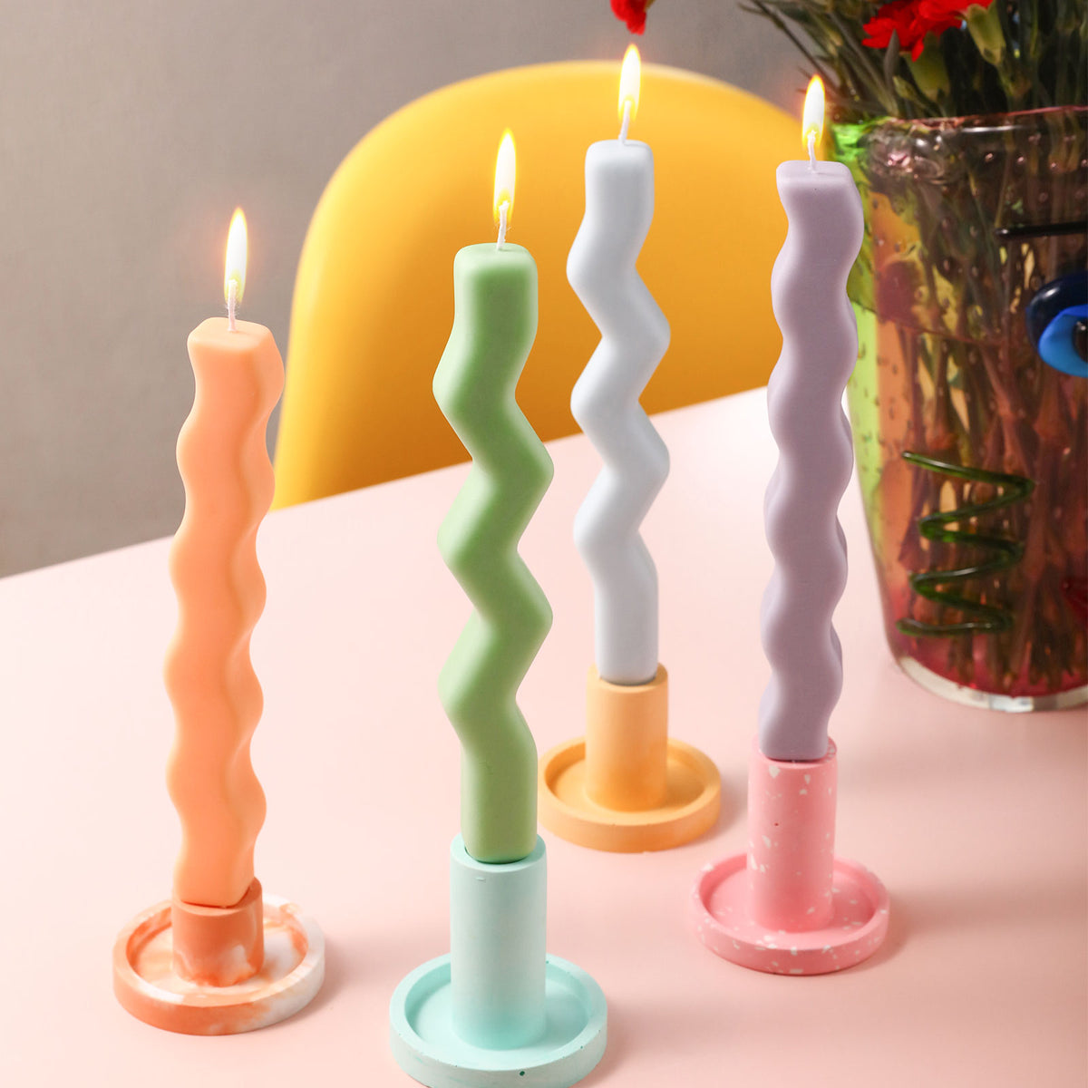 Vedini Twisted Taper Candles Silicone Molds
