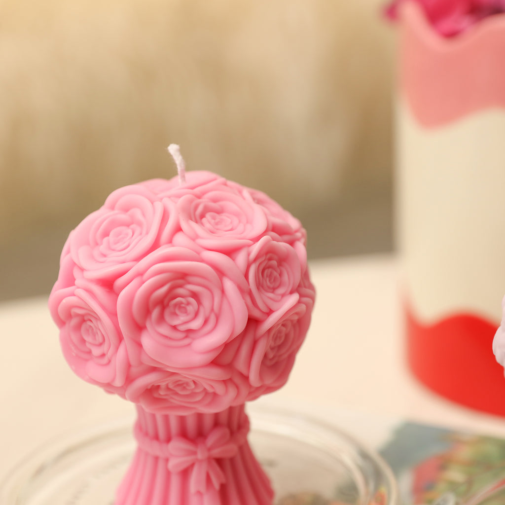 Pink Rose Bouquet Flourishing Candle-Boowan Nicole