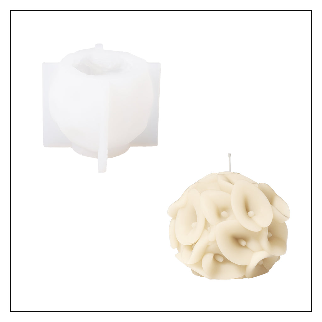 White Calla Lily Flower Candle and White Silicone Mold-Boowan Nicole