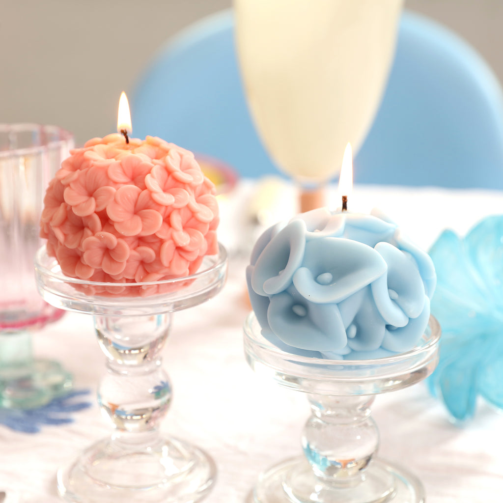 Burning pink and blue Whispering Floral Orbs Candle-Boowan Nicole