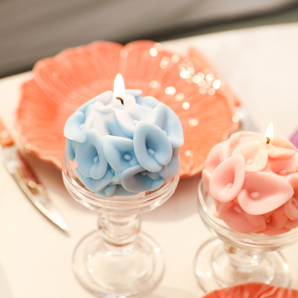 Blue and Pink Whispering Floral Orbs Candle-Boowan Nicole
