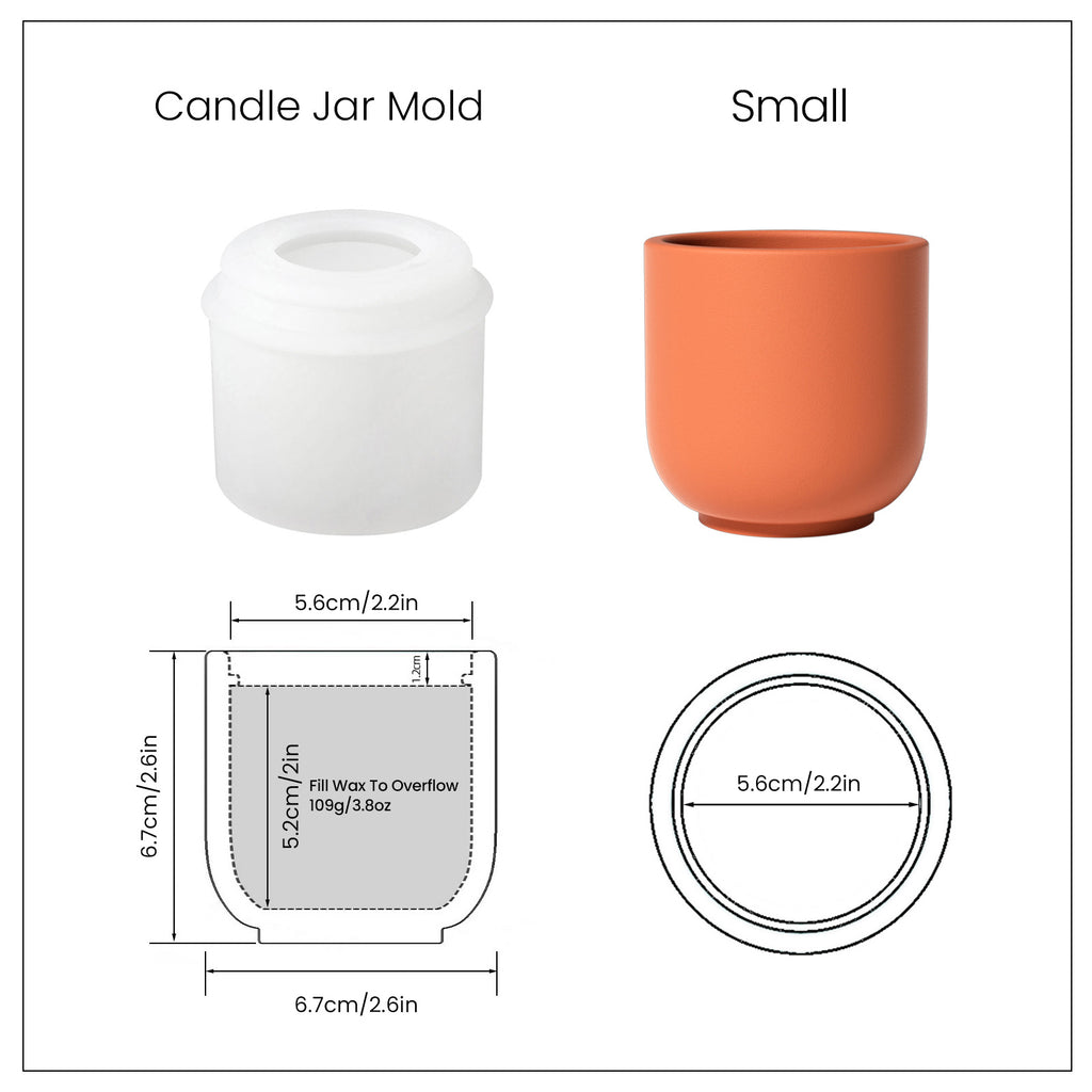 Elegant Size Showcase: Small Candle Jar Silicone Mold