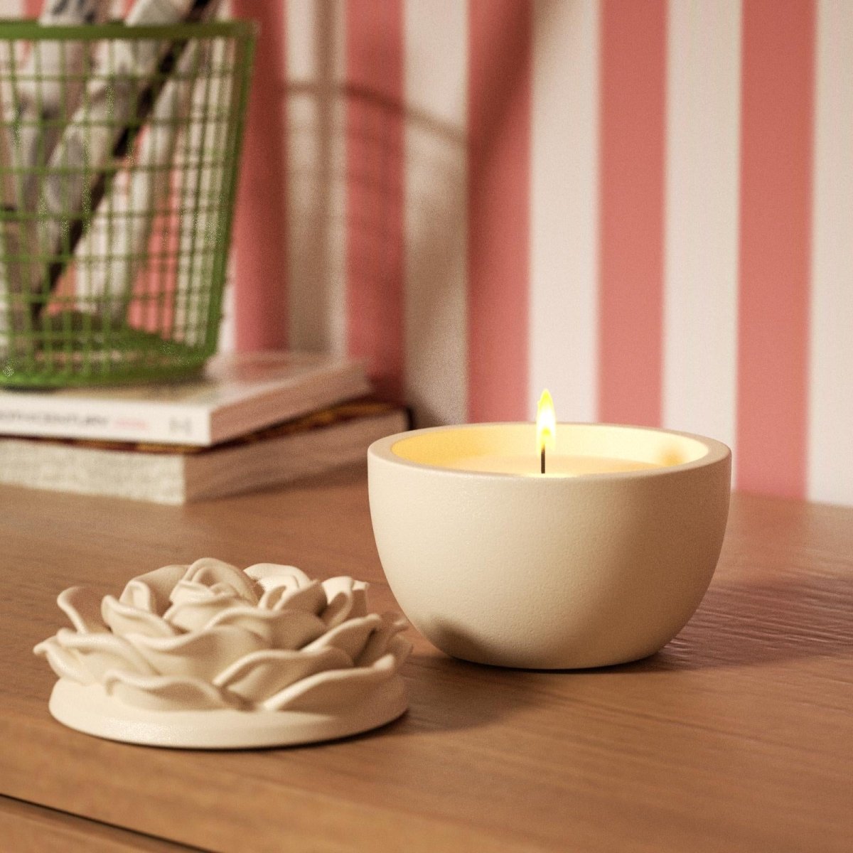 Crowning Rose Candle Jar Silicone Mold & 7oz Candle Refill MoldCandle Jar MoldSH1075-1-2