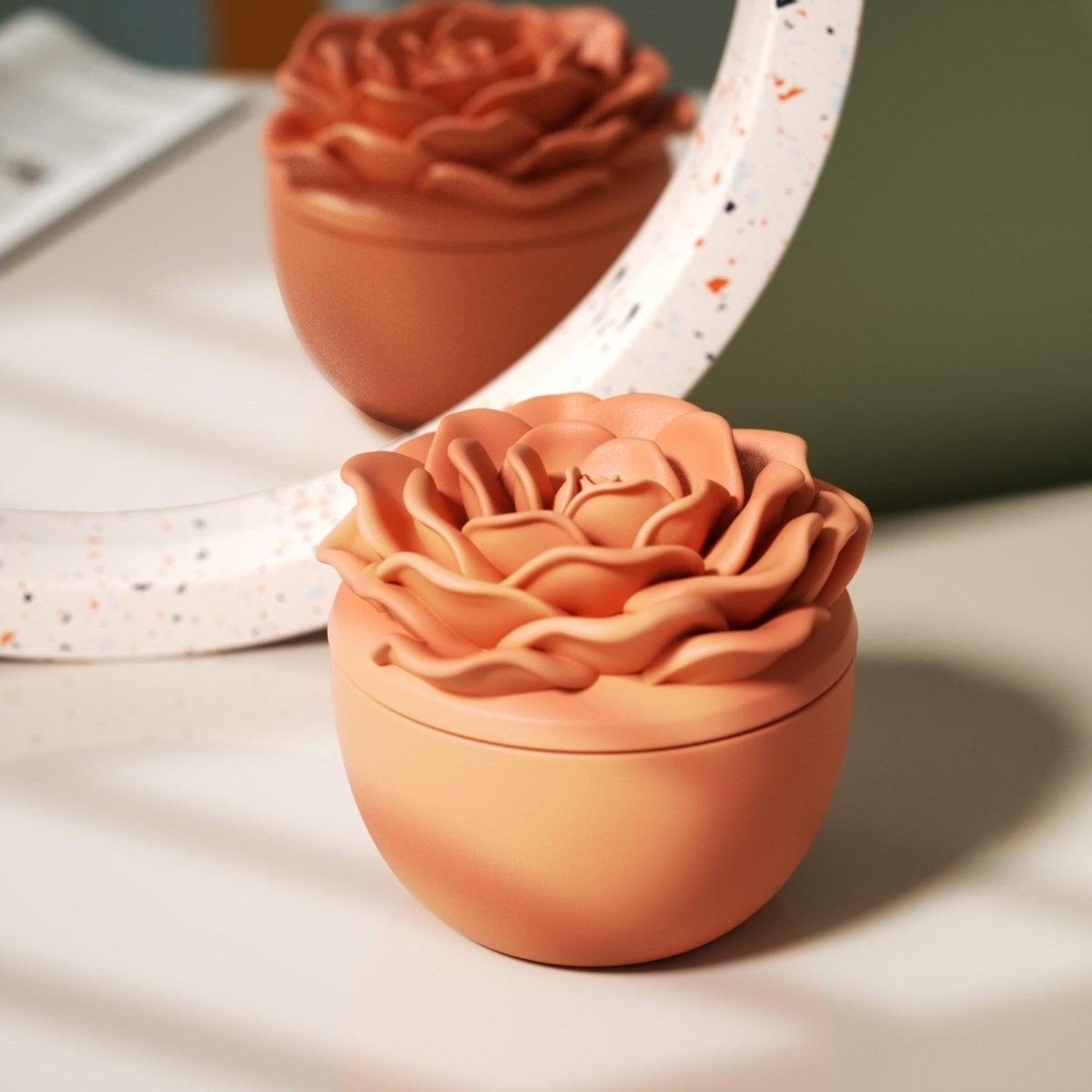 Crowning Rose Candle Jar Silicone Mold & 7oz Candle Refill MoldCandle Jar MoldSH1075-1-2