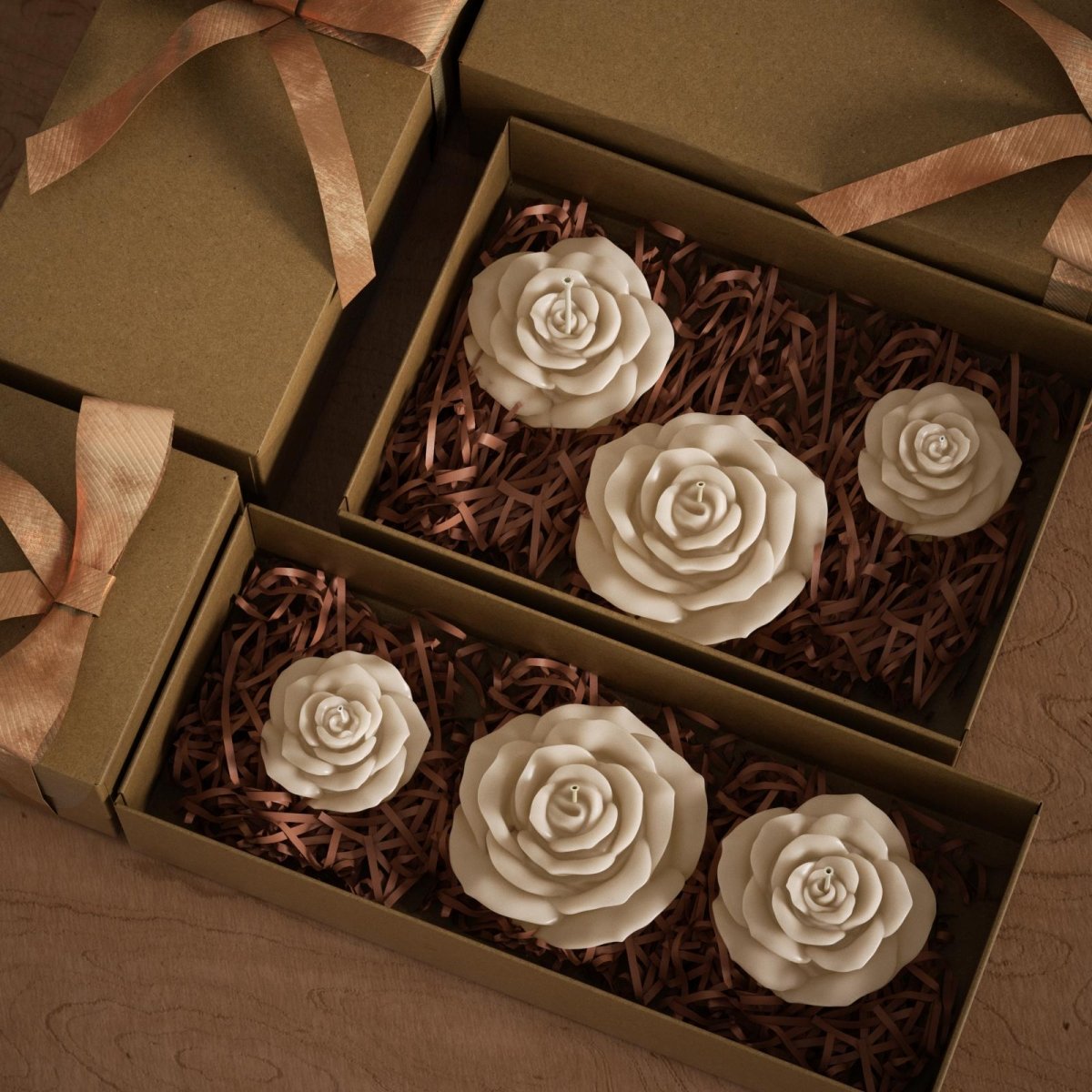 Handmade white rose candle – a lovely gift choice for any occasion - Boowan Nicole