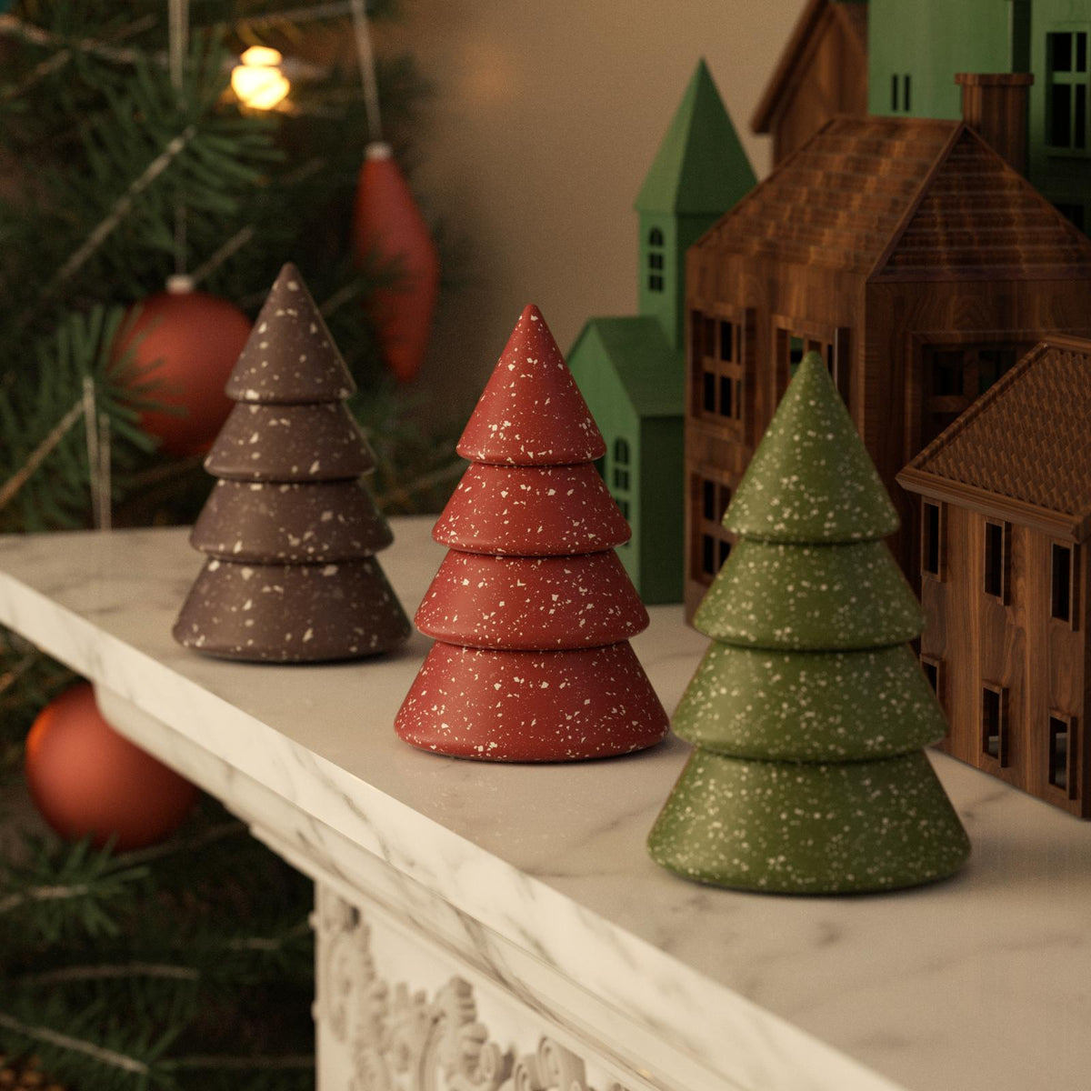 Serene Stacking Christmas Tree Candle Jar Silicone Mold
