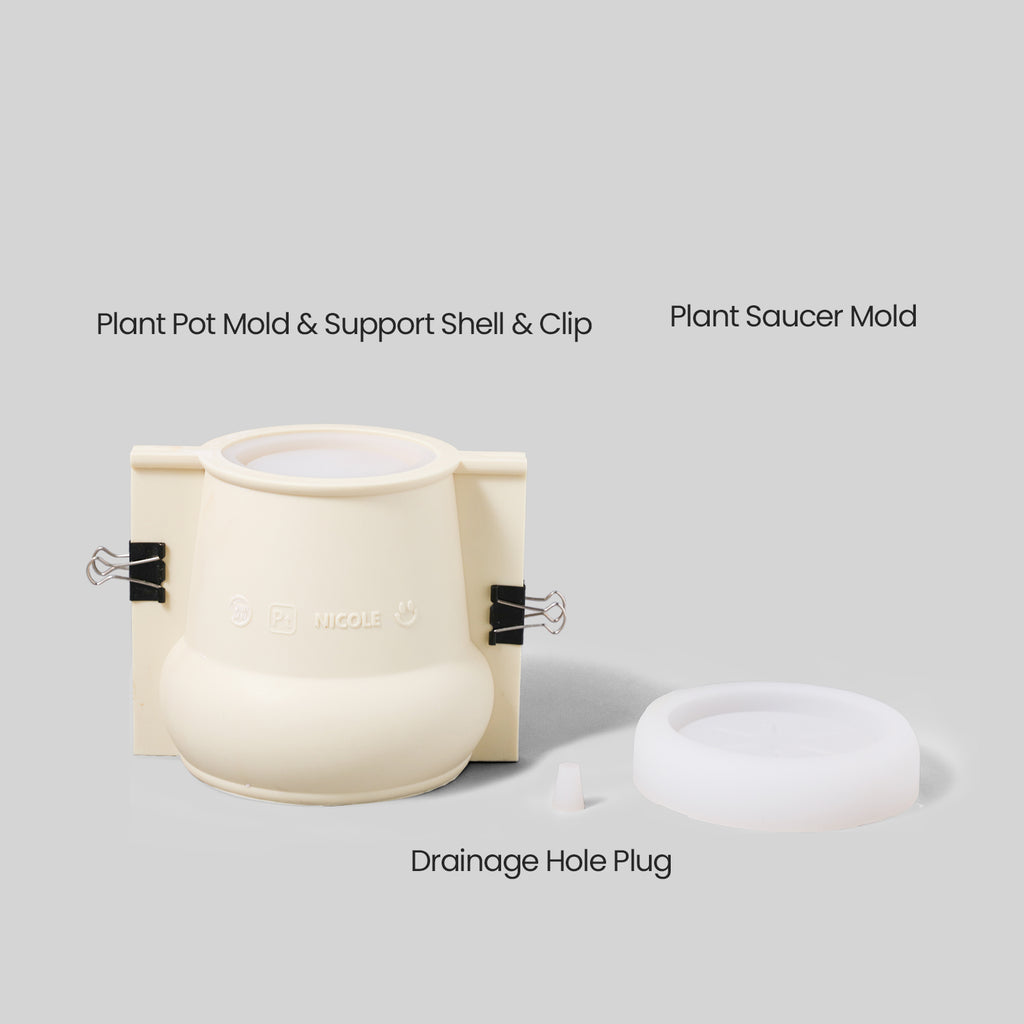 Silicone Mold Kit for Making Tall Botanic Column Plant Pot - Boowan Nicole