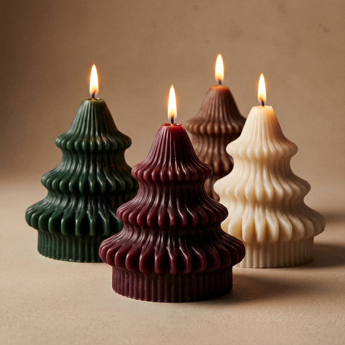 【予約販売】彫刻風クリスマスツリーキャンドル用シリコンモールドコレクション
