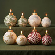Nature-Inspired Christmas Baubles Candle Silicone Mold Collection
