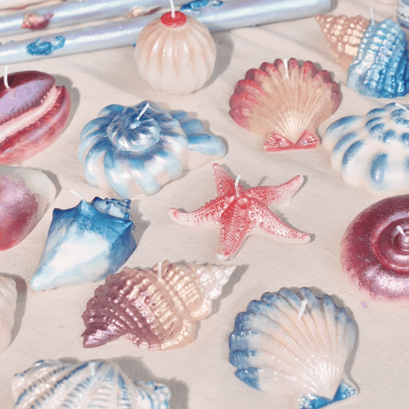 Colored Glossy Candle Varnish Set- 6 Of Ocean Colors
