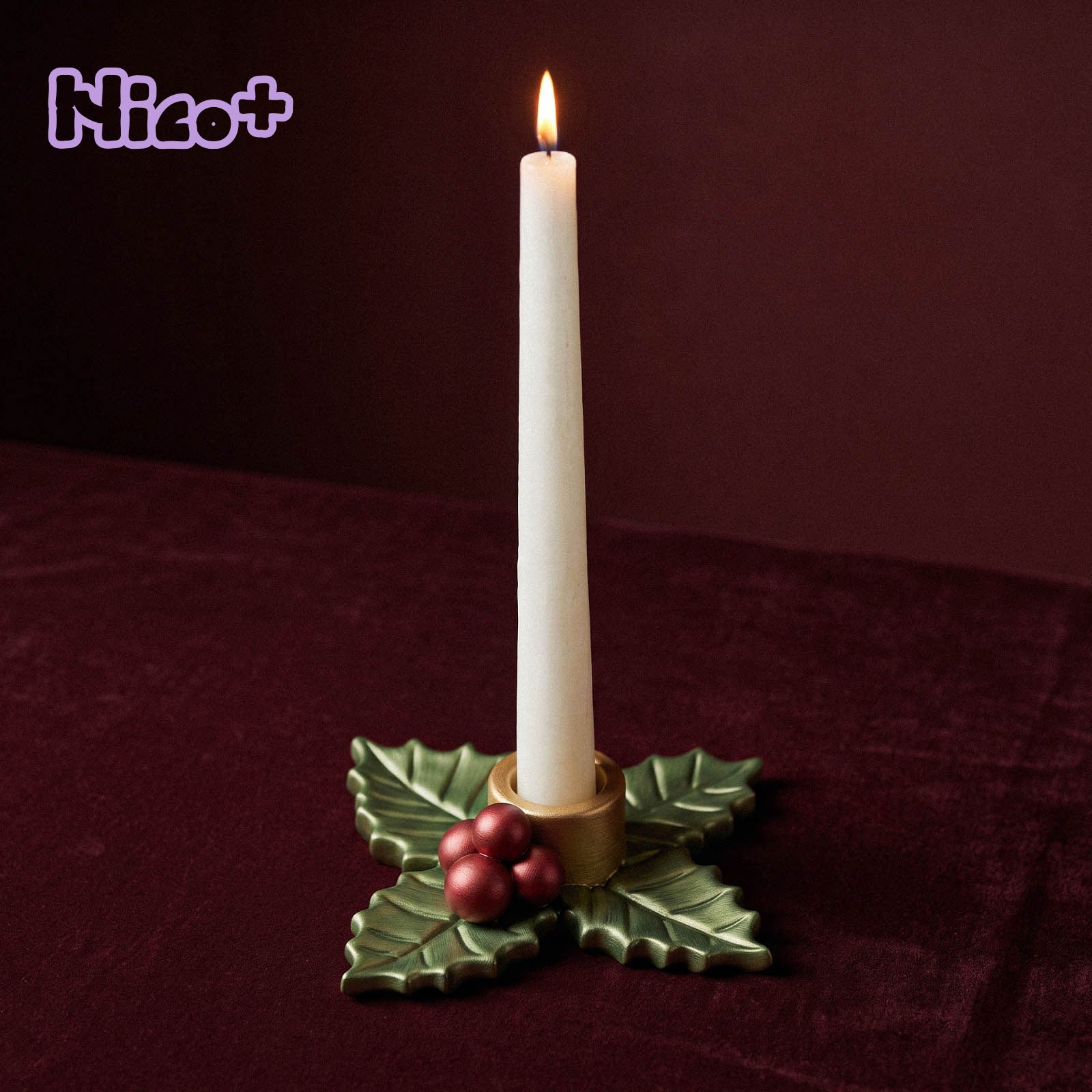 Azulmostaza × Boowan Nicole｜Christmas Holly Berry Candle Holder Silicone Mold