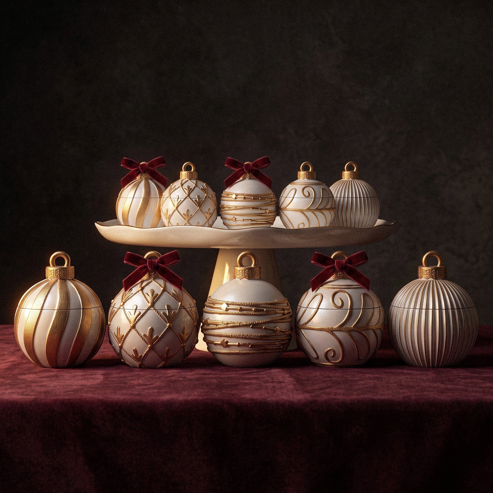 Sparkling Night Christmas Bauble Candle Jar Silicone Mold Collection