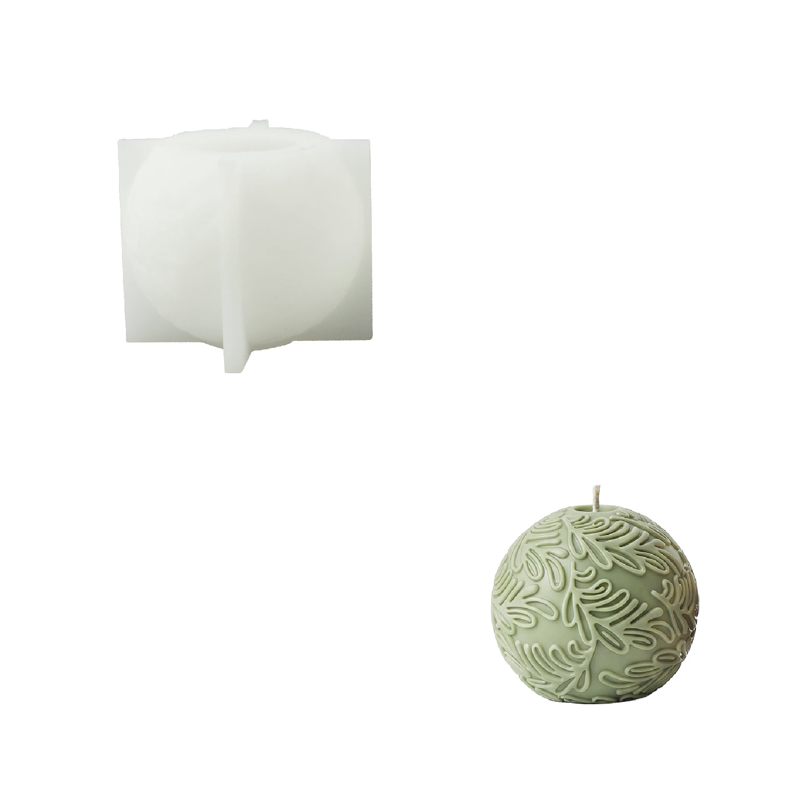 Nature-Inspired Christmas Baubles Candle Silicone Mold Collection