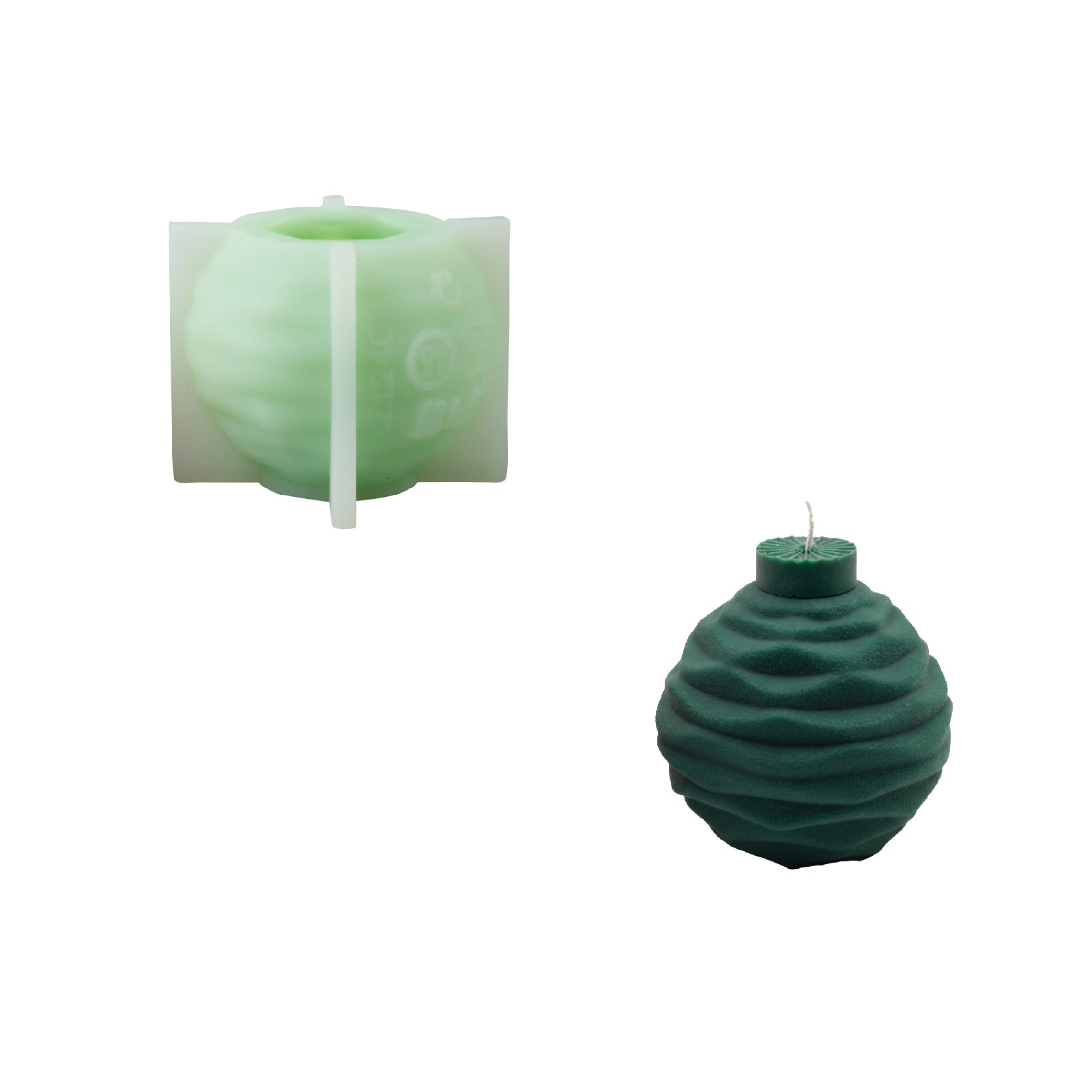 Ribbed Christmas Baubles Candle Silicone Mold Collection