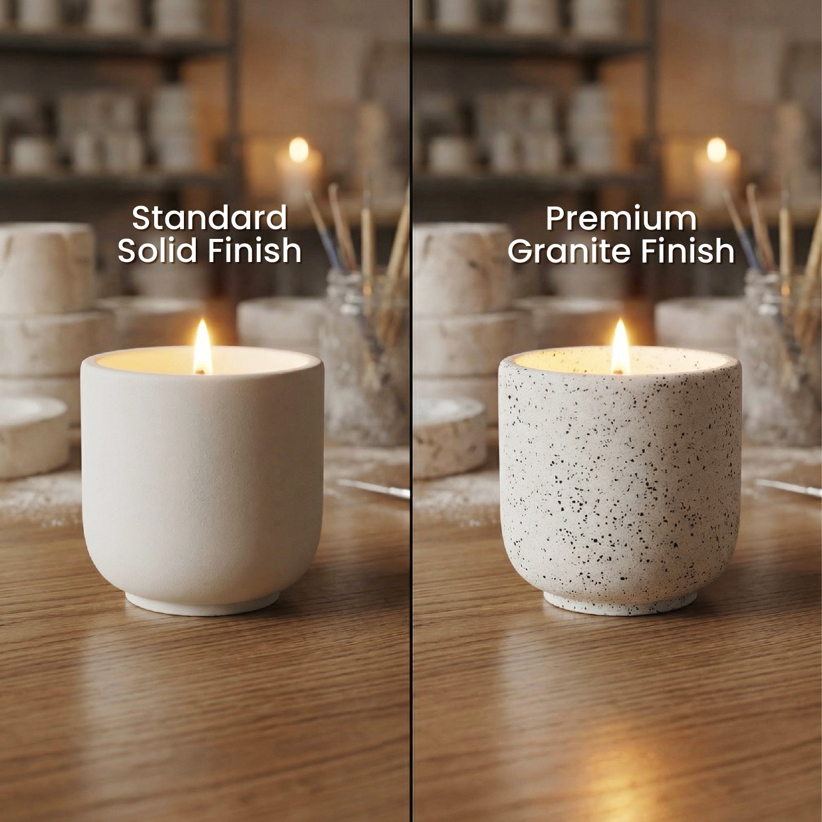 Standard vs Granite Finish Cement Candle Jars - Boowan Nicole