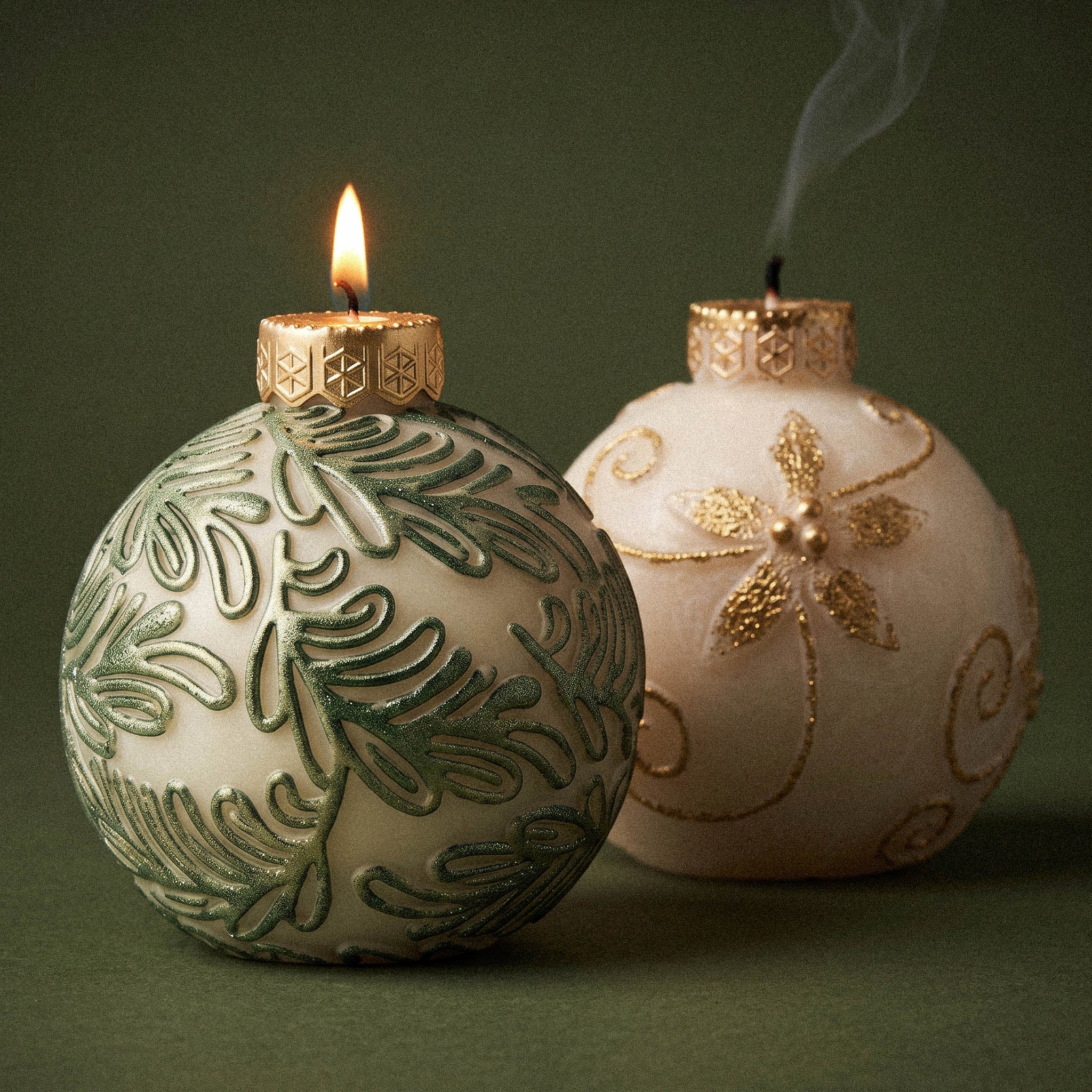Nature-Inspired Christmas Baubles Candle Silicone Mold Collection