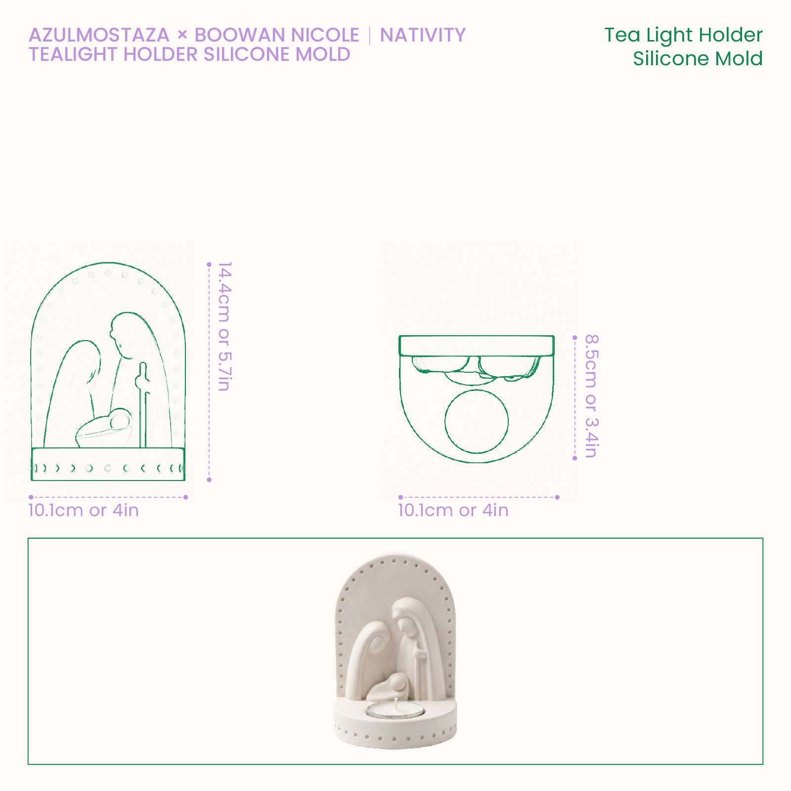 【Pre-sale】Azulmostaza x Boowan Nicole｜Nativity Tealight Holder Silicone Mold