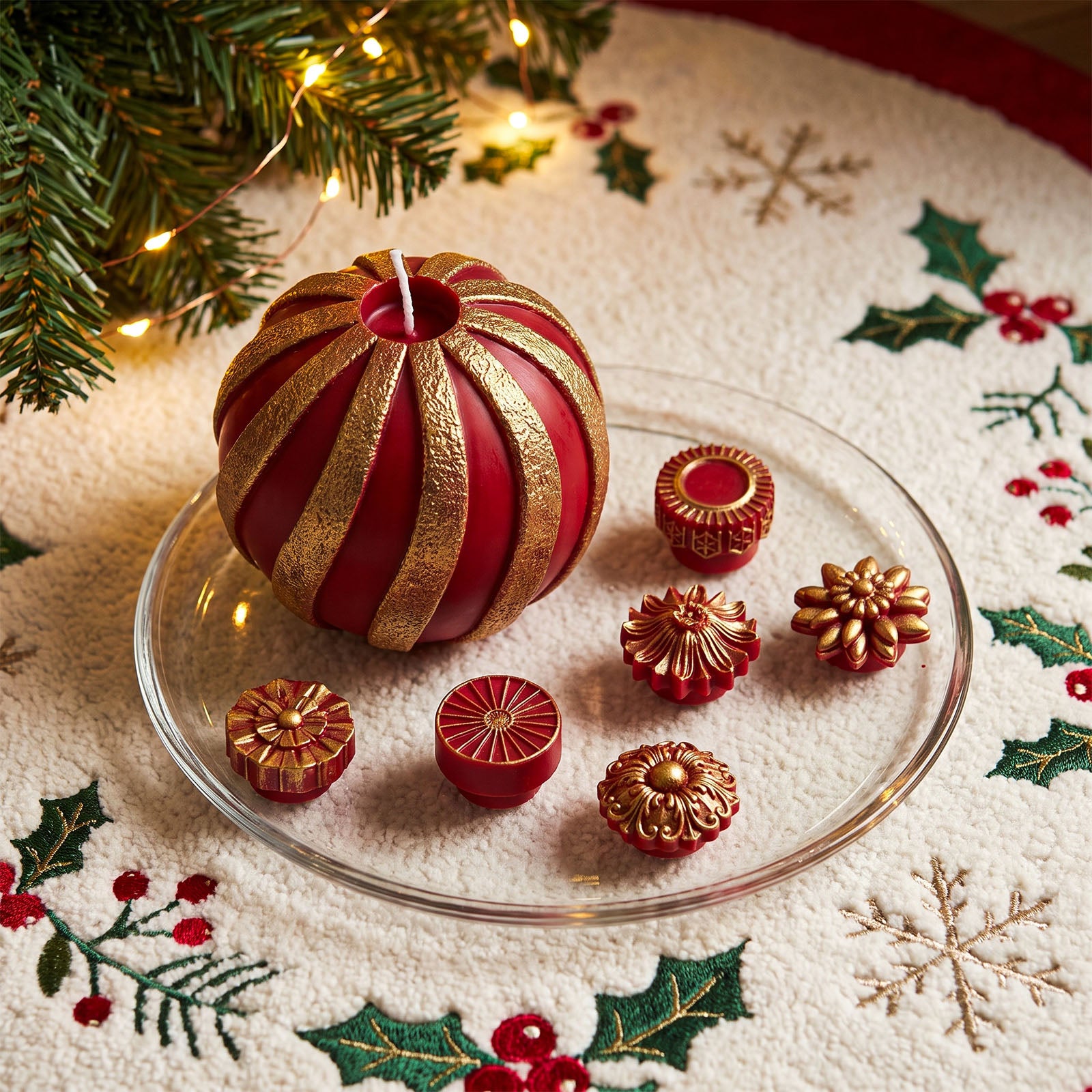 Flowing Texture Christmas Ornament Candle Silicone Mold Collection