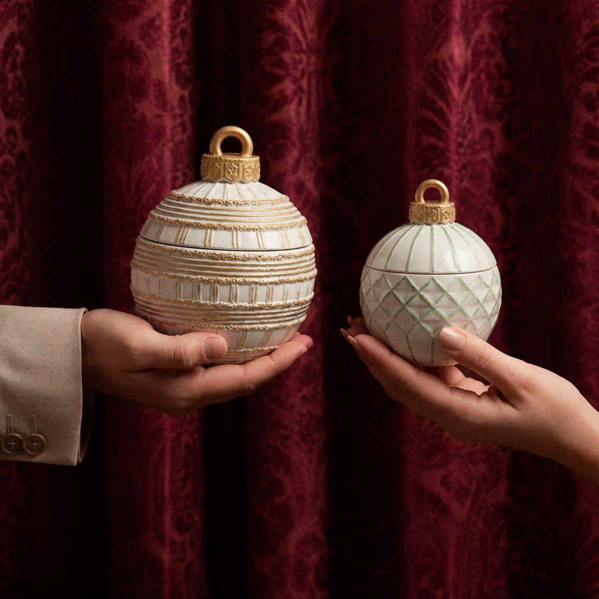 【Pre-sale】Geometric Pattern Christmas Bauble Candle Jar Silicone Mold Collection