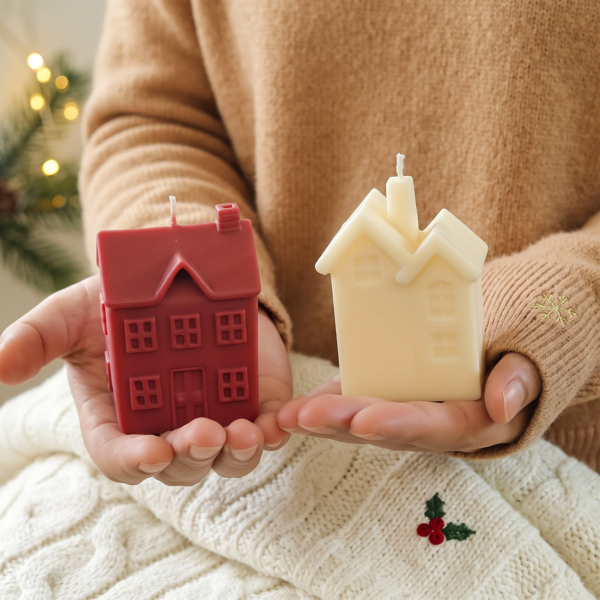 【Pré-venda】Coleção de moldes de silicone para velas Pequena Vila de Inverno
