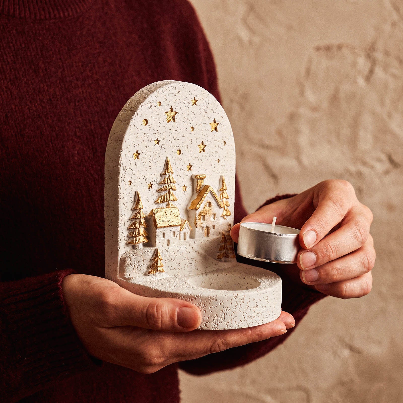 Azulmostaza × Boowan Nicole | Winter Wonderland Tea Light Holder Silicone Mold