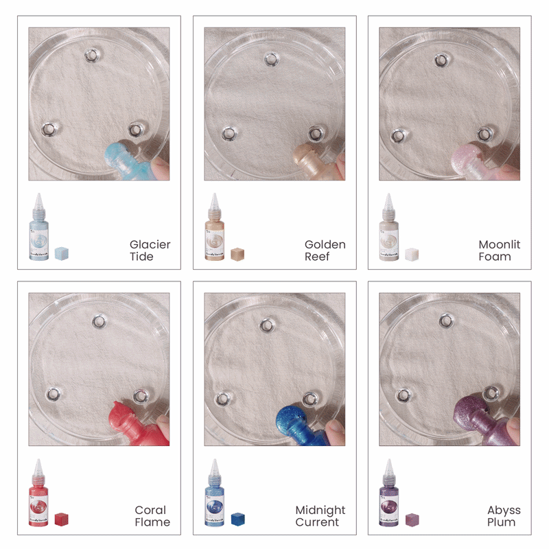 Colored Glossy Candle Varnish Set- 6 Of Ocean Colors
