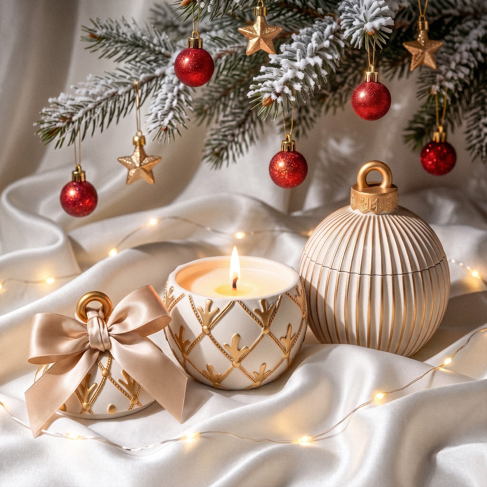 Sparkling Night Christmas Bauble Candle Jar Silicone Mold Collection