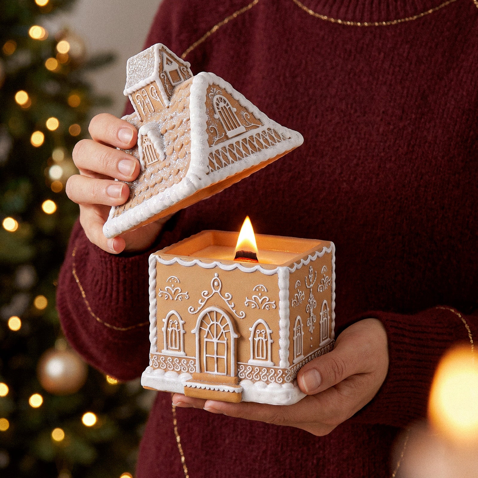 Cozy Gingerbread House Candle Jar Silicone Mold Collection