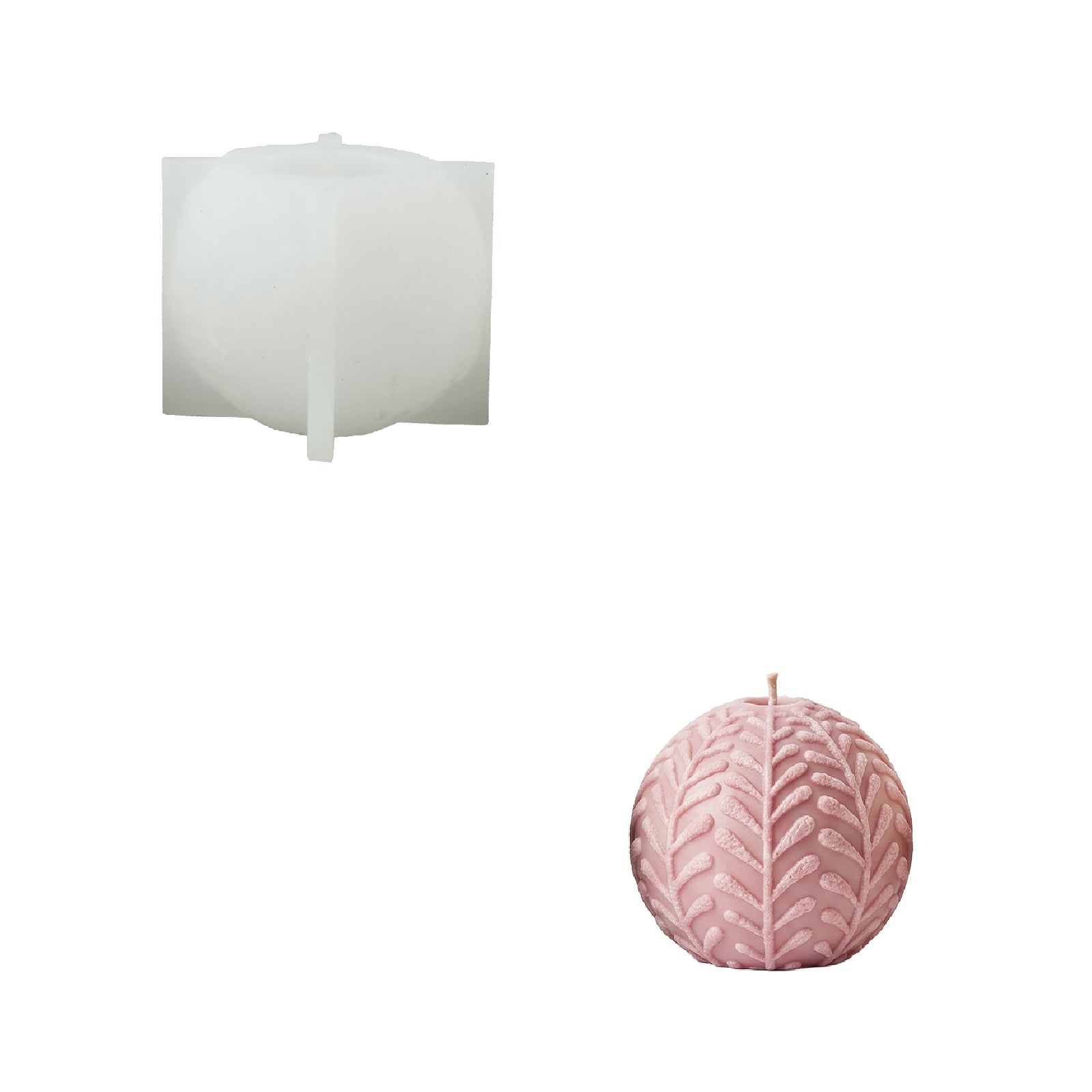 Nature-Inspired Christmas Baubles Candle Silicone Mold Collection
