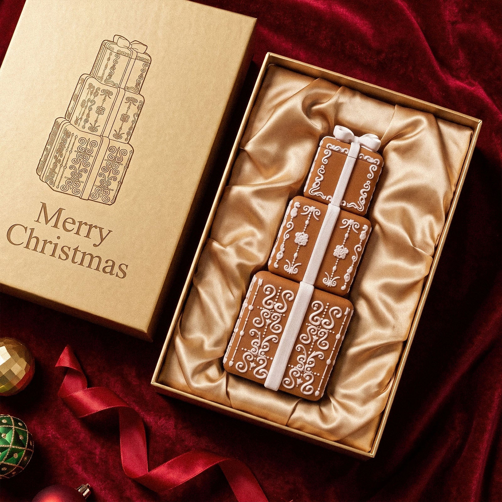 Stackable gift box candle jar set packed in luxury Merry Christmas gift box - Boowan Nicole