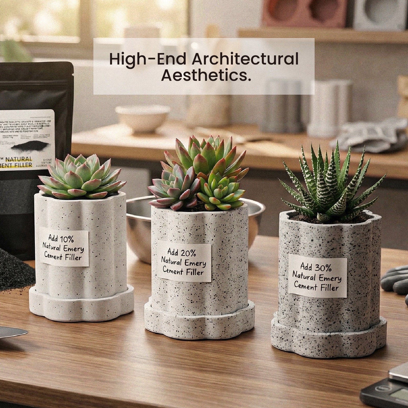 Emery Cement Filler Dosage & Texture Gradient Planters - Boowan Nicole