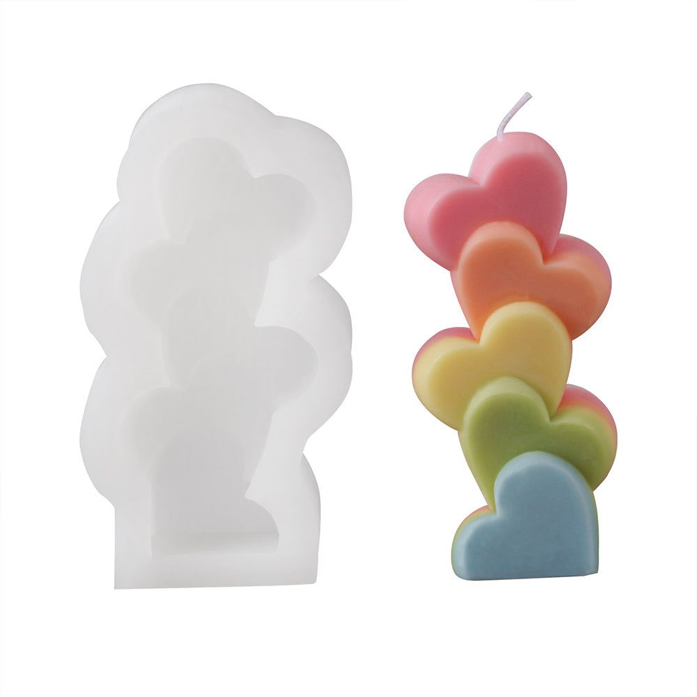 Коллекция силиконовых форм для свечей в форме сердца