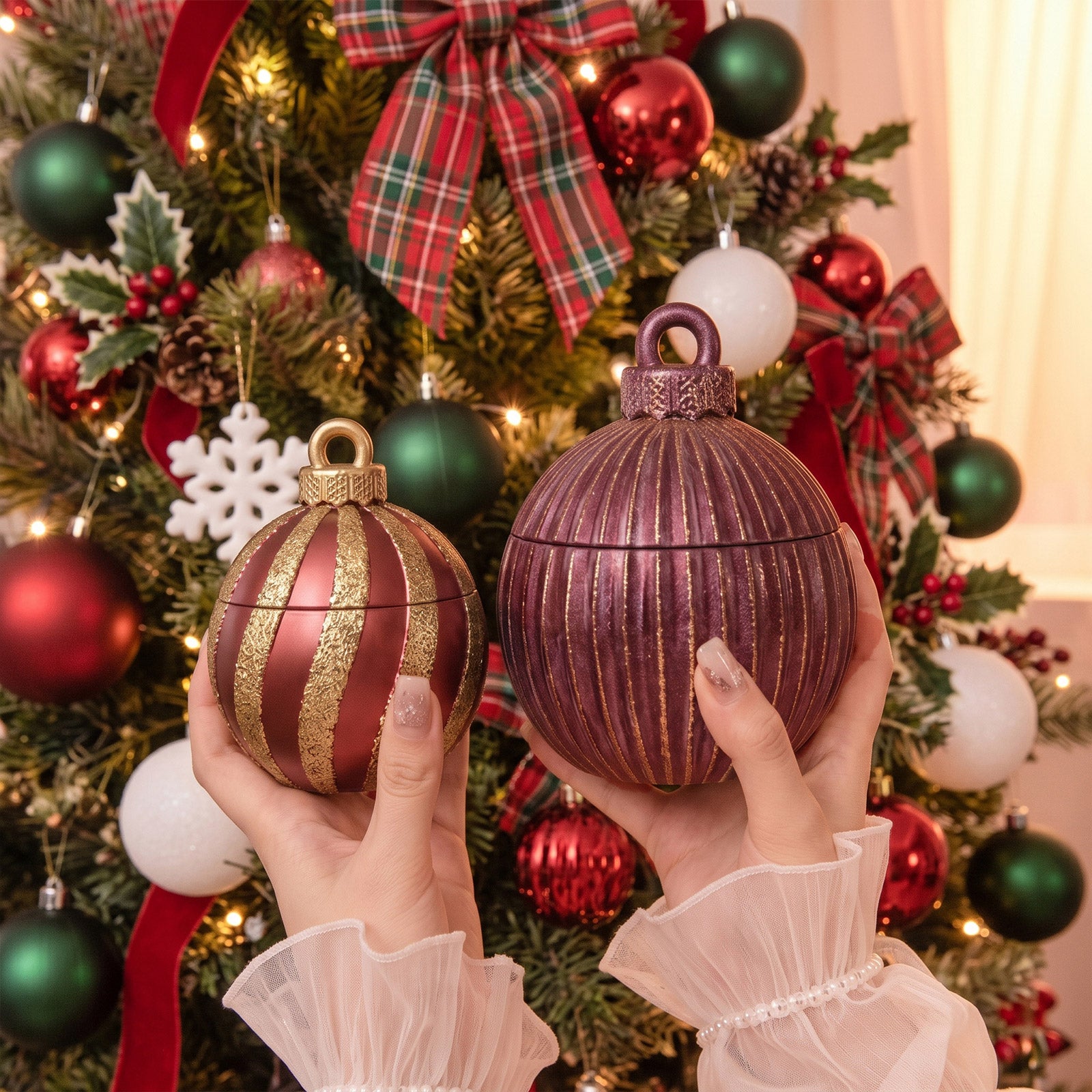 Sparkling Night Christmas Bauble Candle Jar Silicone Mold Collection
