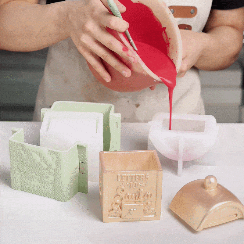 Santa’s Letter Box Candle Jar Silicone Mold