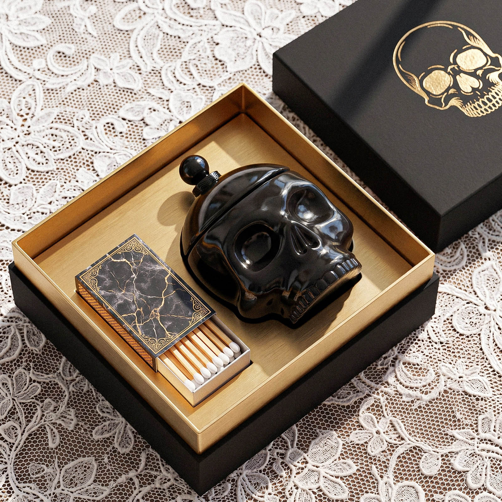 Midnight Skull Candle Jar Silicone Mold