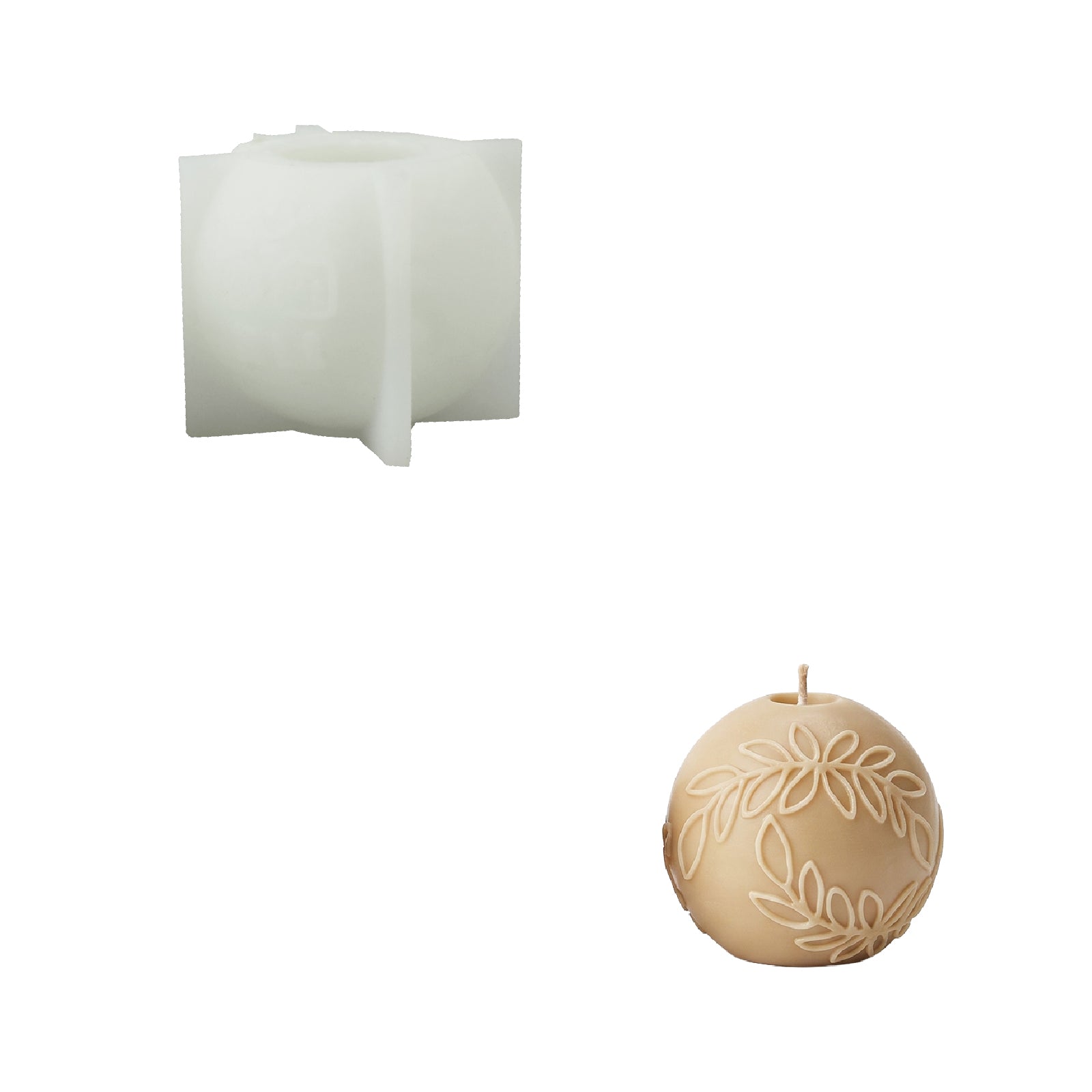 Nature-Inspired Christmas Baubles Candle Silicone Mold Collection
