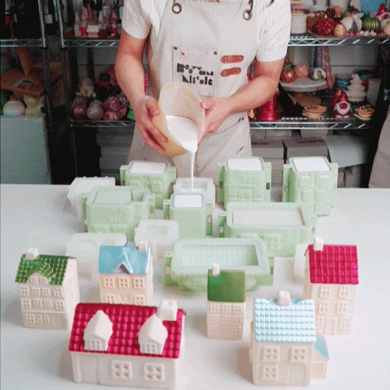 Little Dream Village Candle Jar Silicone Mold Collection