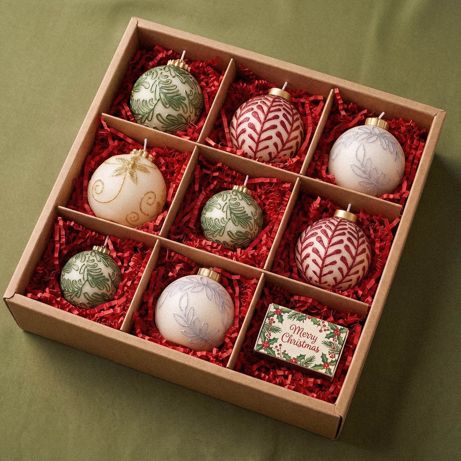 Nature-Inspired Christmas Baubles Candle Silicone Mold Collection