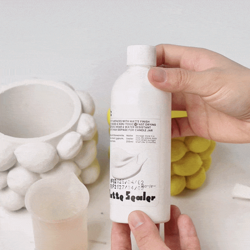 Sealing finished Lemon Drops Candle Jar with Acrylic Matte Sealer Set - Boowan Nicole