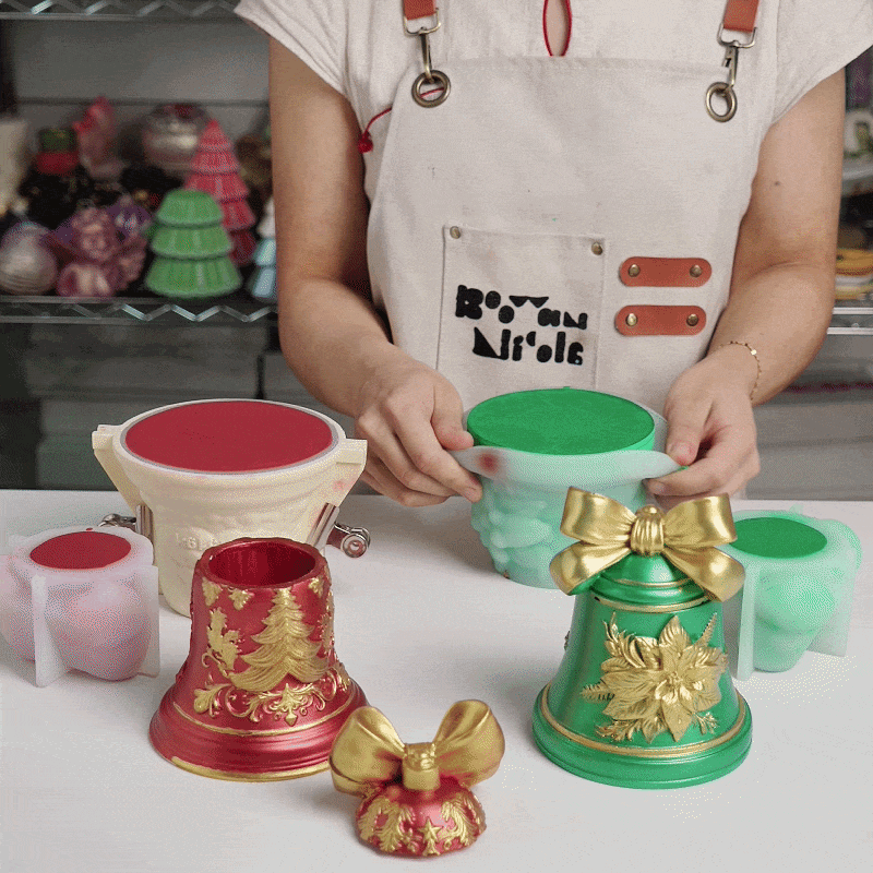 Christmas Bell Candle Jar Silicone Mold Collection