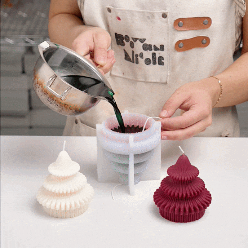 Sculpted Christmas Tree Candle Silicone Mold Collection