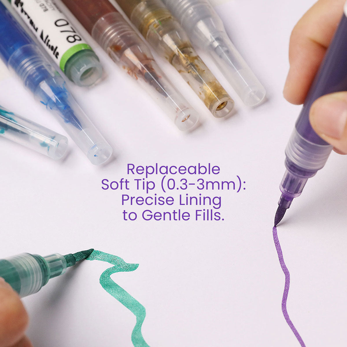 OMNI Craft Pen Replaceable Soft Tip Demo (0.3-3mm) - Boowan Nicole