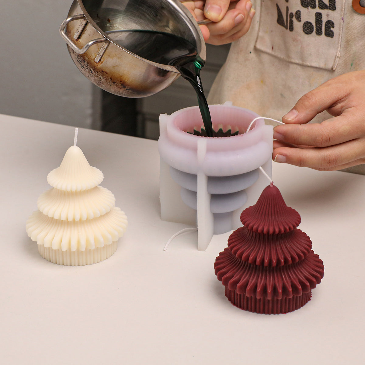 Sculpted Christmas Tree Candle Silicone Mold Collection