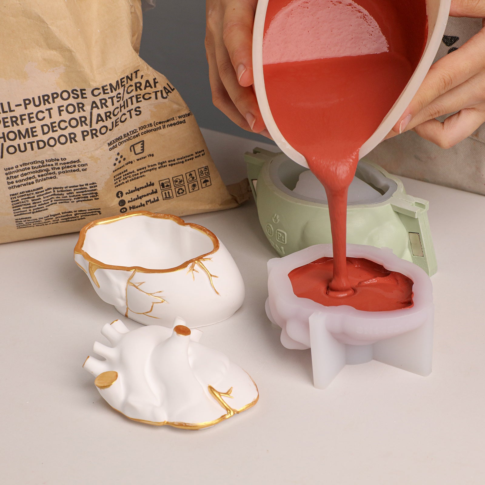 Scarred Heart Candle Jar Silicone Mold